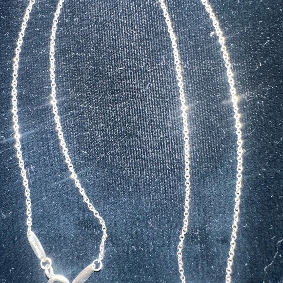 Elsa Peretti By Tiffany & Co Sterling Silver Bean Necklace 16” w/ Pouch - Picture 5 of 10